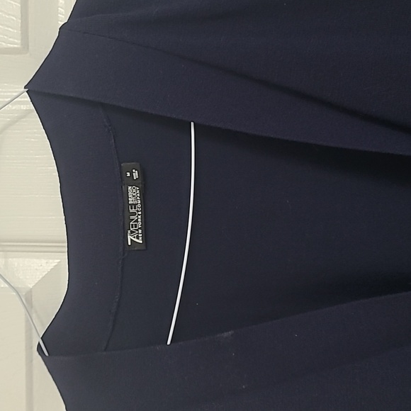 Seventh Avenue NY&C Tie Front Cardigan Sweater Navy M - Picture 3 of 5